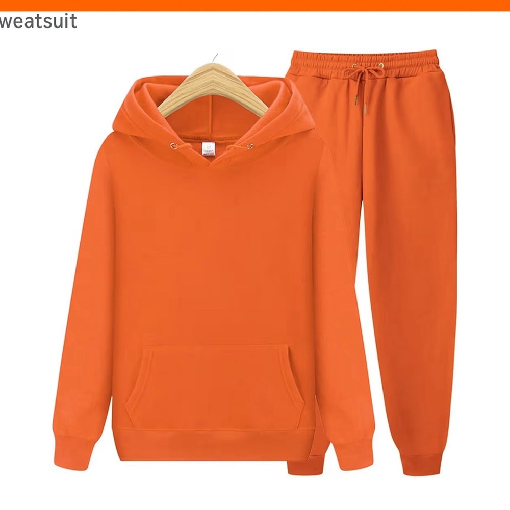 Orange Hoodie and Sweatpants Set